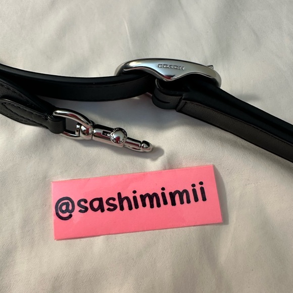 Coach Black Leather Crossbody / Shoulder Bag Strap with Silver Hardware - Picture 2 of 4